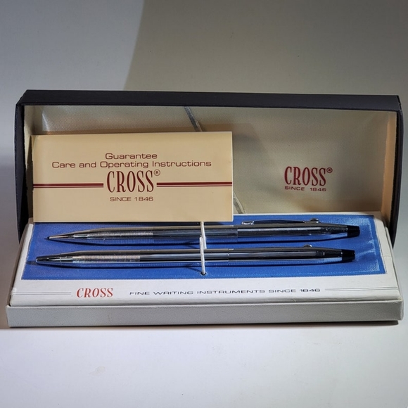 Vintage! CROSS Classic Century pen & pencil set in Crome finish, GE Logo - Picture 12 of 12